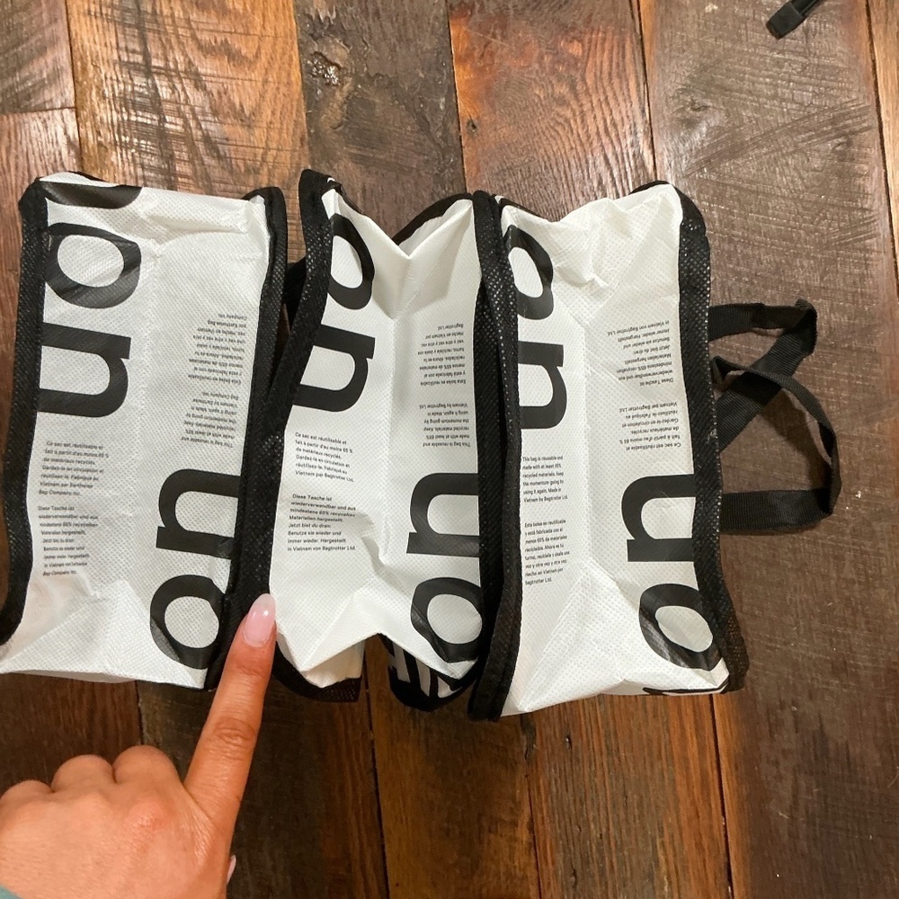 Lululemon Holiday Special Edition Black Reusable Tote Bag – Logo Everyday Carry - Picture 5 of 6